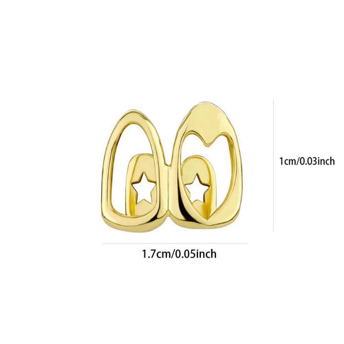 Aoxiang hollow love double braces daily out of the street cool smooth gold teeth hip-hop Joker cross-border accessories wholesale